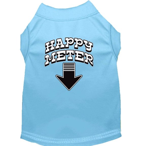 Happy Meter Screen Printed Dog Shirt Baby Blue XS (8)