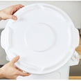 thumbnail image 2 of Soro Essentials- 10 Gallon Plastic Round Trash Can Lid White Color- Fits 10 Gallon Can Outdoor Waste Container Garbage Bin for Kitchen Home Hotel Garage Bathroom Outdoor Driveway, 2 of 5