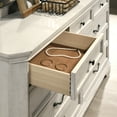 thumbnail image 6 of Roundhill Furniture Maderne Wood 7-Drawer Dresser, Antique White Finish, 6 of 9