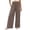 A1 Brown, variant on SAHFX Womens Linen Wide Leg Pants Smock Waist Boho Pants with Pockets High Waist Trousers Dress Baggy Trousers Long Pant Pull-On Pants Straight Leg Pants Lounge Trousers Loose Pants Solid Color Slack
