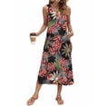 thumbnail image 2 of Fantaslook Long Tank Dresses for Women Summer Sleeveless Button Down Dress Casual Loose Beach Vacation Sundress, 2 of 8