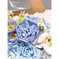 thumbnail image 3 of Blue Artificial Flowers Combo Box Set, Baby Blue Silk Peonies Dahlia Roses with Stems for DIY Bridal Wedding Bouquets Baby Shower Floral Arrangements Centerpiece Table Party Home Decorations, 3 of 16