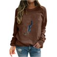 thumbnail image 2 of Ichuanyi liquidación de la moda femenina estampada las mangas largas sueltas blusa redonda del cuello redondo del cuello sudadera ICHUANYI WER202308214292, 2 of 7