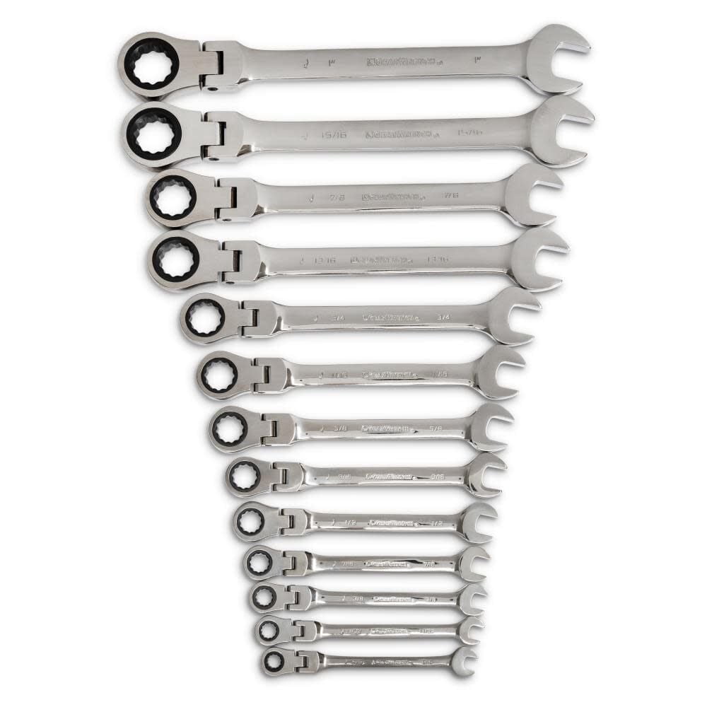 GearWrench 9702 13-Piece SAE Flex-Head Combination Ratcheting Wrench Set
