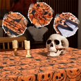 thumbnail image 5 of Halloween Tablecloth, Pumpkin Buffalo Check Table Cloth, Orange and Black Tablecloths, Waterproof Spillproof Tablecover for Party Holiday Kitchen Dining Table, 60 in x 120 in, Rectangle, 5 of 5