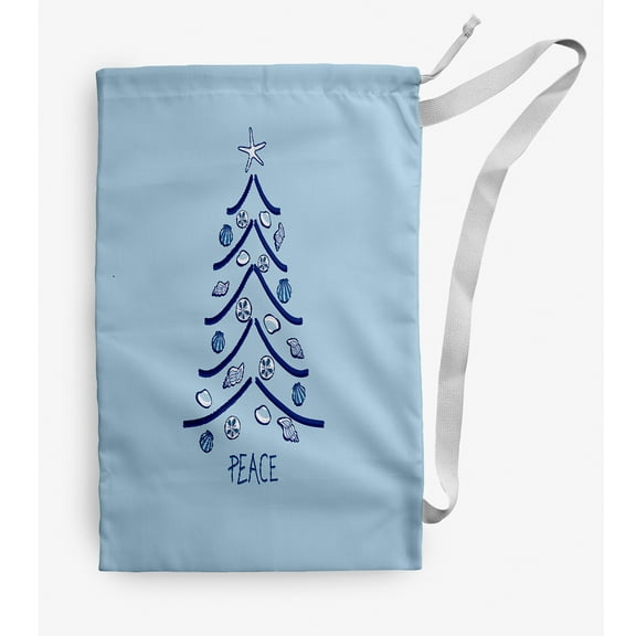 Simply Daisy Sand Tree 18 x 29 in Blue Laundry Bag