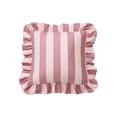 thumbnail image 2 of Striped Velvet Ruffled Throw Pillow with Insert for Sofa Couch Bed – Soft Decorative Accent Pillow for Living Room and Bedroom, 2 of 8