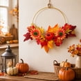 thumbnail image 1 of Guirnalda de Otoño de Girasol Artificial, Calabaza y Hoja de Arce para Decoración de Puerta o Pared en Acción de Gracias, 45 cm o 50 cm, Estilo Completo o Medio, 1 of 6