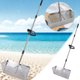 thumbnail image 3 of Rastrillo de Arena de Acero Inoxidable Diente de Arena de Playa Ancho Mango Largo Desmontable Rastrillo de Playa, 3 of 6