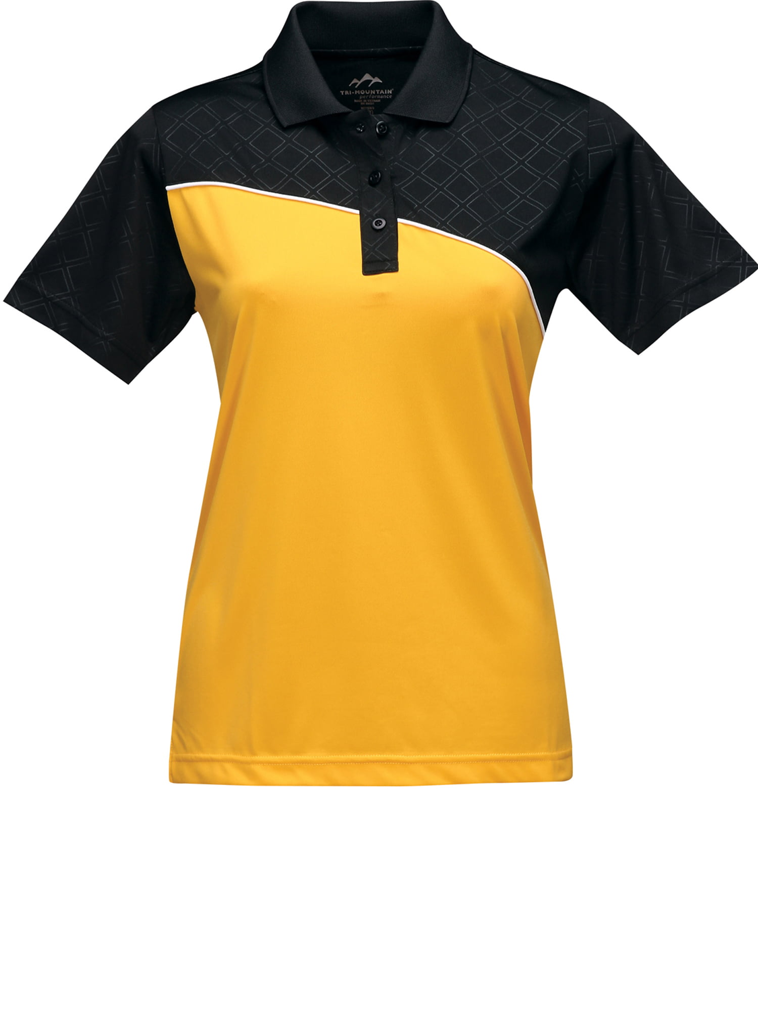 black and white women's polo shirt