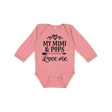 

Inktastic Mimi and Pops Love Me Gift Baby Girl Long Sleeve Bodysuit