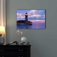 thumbnail image 2 of Wall26 Beautiful Scenery of Dramatic Sunset with Lighthouse on Island in Sea - Canvas Art Wall Decor - 16" x 24", 2 of 3