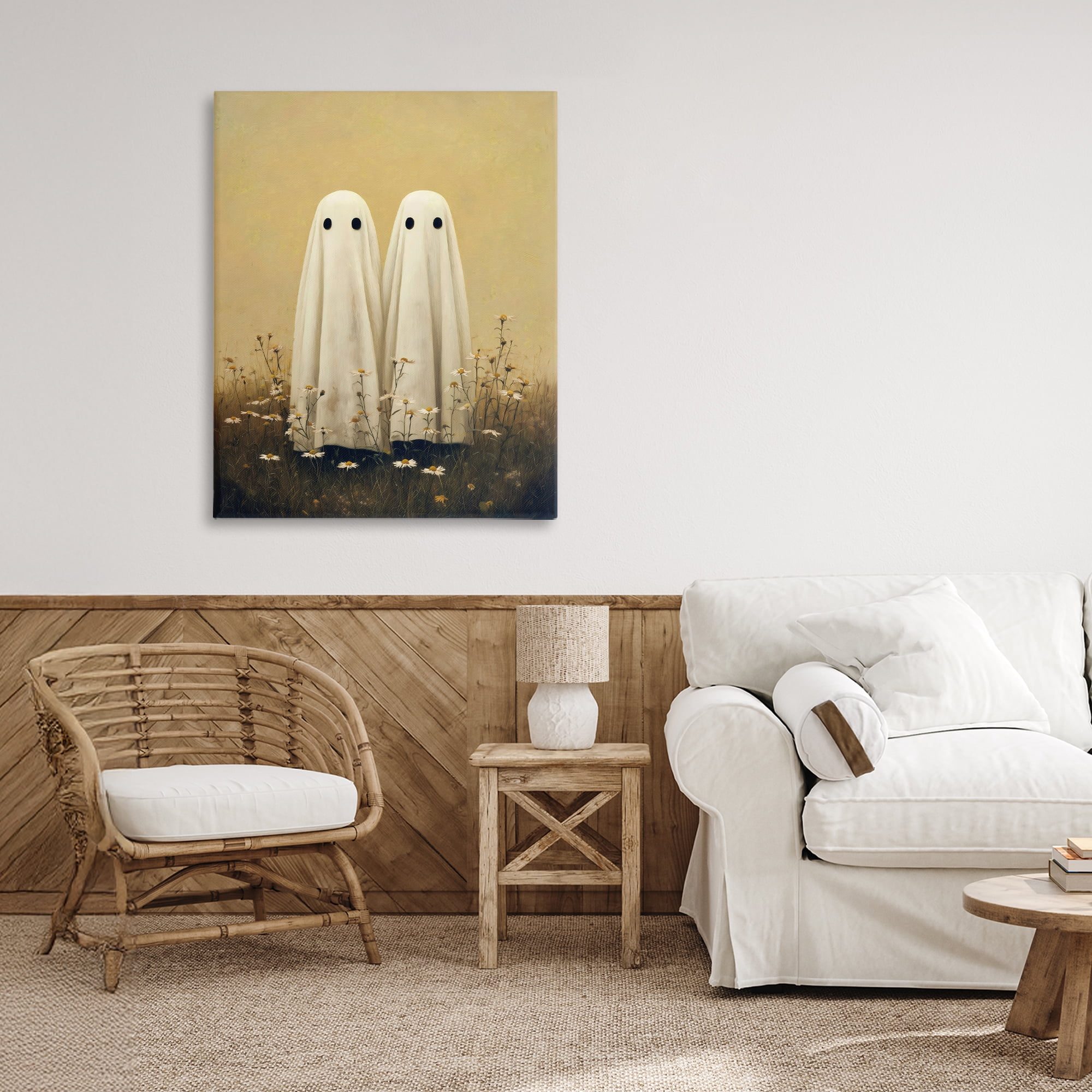 Daisy Ghost Couple Canvas Wall Art, design by Arlington Prints