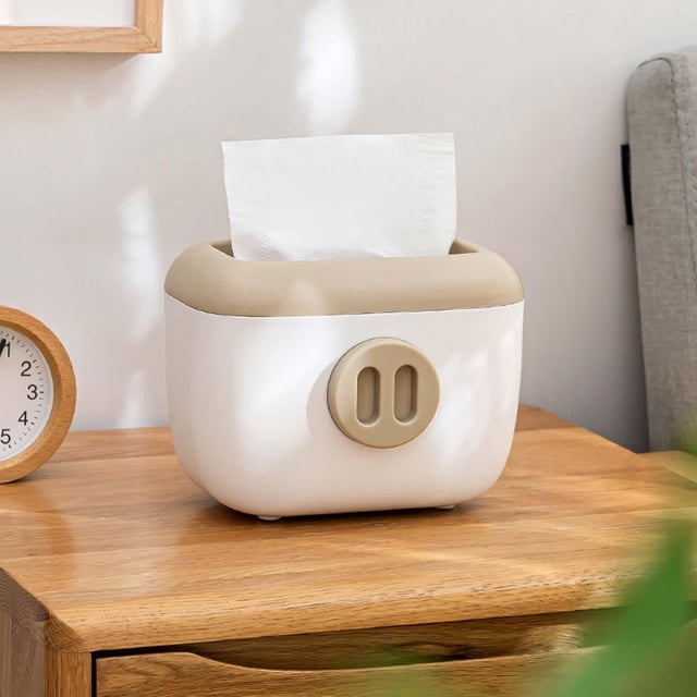 Dispensador de Cubierta de pañuelos Soledad Caja de almacenamiento de pañuelos faciales Beige