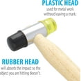 thumbnail image 2 of The Beadsmith Plastic-Rubber Jewelers Hammer - 9.5 Inches Wooden Handle - 61mm, 3oz head, 17mm Faces - Use to Flatten and Shape Sheet Metal and Wire with No Risk of Marring, 2 of 7