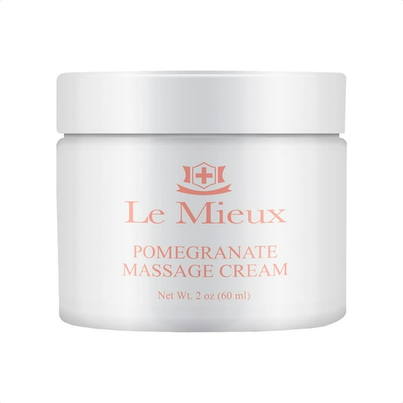 Le Mieux Crema de Masaje de Granada - Crema de Masaje Hidratante Aromática para Cuello y Cara con Ácido Hialurónico de Algas y Aceites Botánicos Sin Parabenos ni Sulfatos (2 oz / 60 ml)