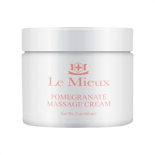 Le Mieux Crema de Masaje de Granada - Crema de Masaje Hidratante Aromática para Cuello y Cara con Ácido Hialurónico de Algas y Aceites Botánicos Sin Parabenos ni Sulfatos (2 oz / 60 ml)