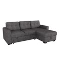 thumbnail image 1 of Moderne Tissu Sofa Sectionnel avec Lit, Rangement, 93,25 po - Charbon, 1 of 8