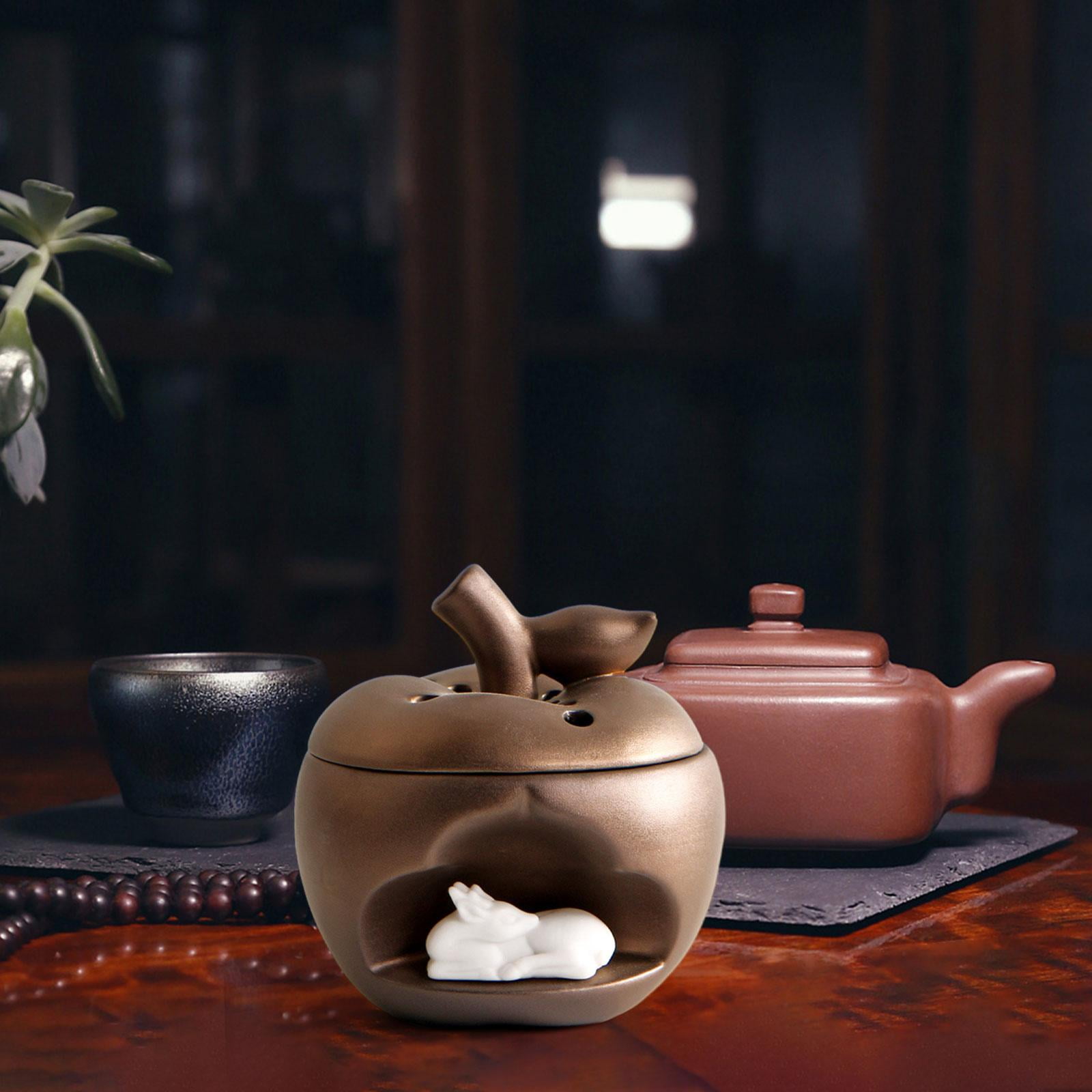 WLPZXP Incense Burner Ash Catcher Sturdy Delicate Ceramic Gift Ornament Incense Holder Golden