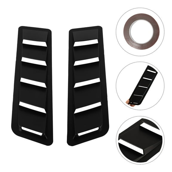 ETHZZLE 2Pcs Modern Design Square Automotive Hood Scoops For Car Modification And Everyday Driving 16.9x4.3x1.2in