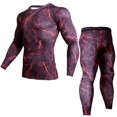 thumbnail image 1 of Wosthever Conjuntos de ropa interior térmica para hombre, deportes, a prueba de viento, transpirables, comprimidos, cálidos, traje, Fitness, Uniforme atlético Rojo L, 1 of 6