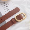 thumbnail image 7 of Women'S Belt Trend Gold Oval Buckle Belt Casual Versatile Belt Pu Belt Cheap Belt Pair with Jeans, Gift for Mother or Girlfriend (WHITE,105cm), 7 of 7