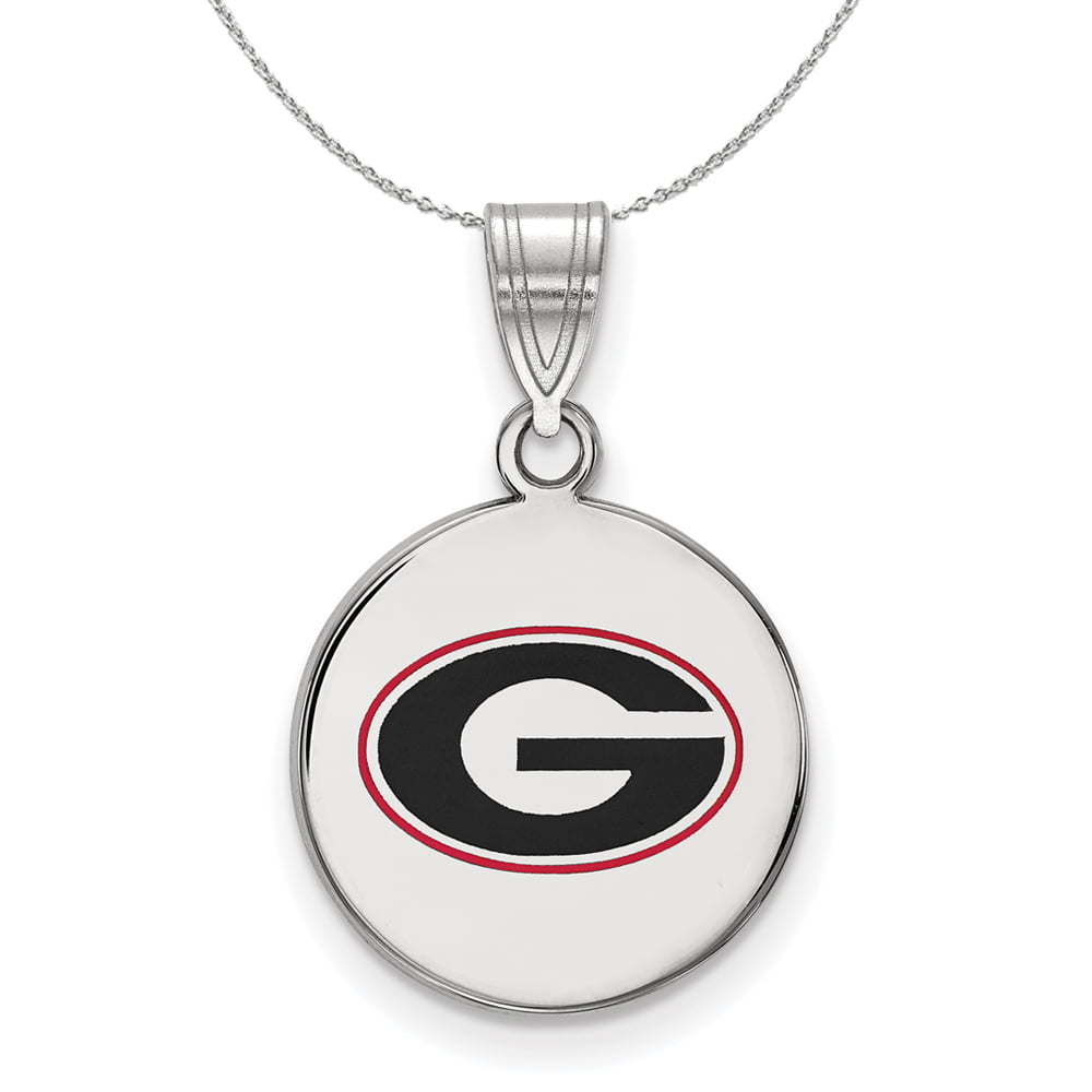 925 Sterling Silver Officially Licensed University College of Georgia Medium Disc Pendant 