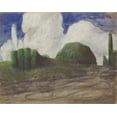 thumbnail image 2 of Ciurlionis, Mikalojus Konstantinas 18x15 Black Ornate Wood Framed with Double Matting Museum Art Print Titled - A Day, 2 of 4