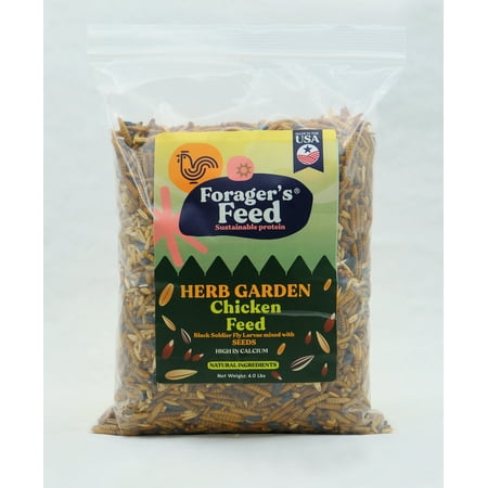 UPC: 0850039656262 | Herb Garden Chicken Feed – Black Soldier Fly Larvae & Seeds 4 Lbs.