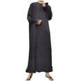 thumbnail image 2 of Gspmoly Robes pour Femmes, Jupe Longue Ajustée à Couleurs Contrastantes au Style Élégant avec Empiècement en Feuille d'Or, Robe Musulmane, Robe, Robes d'Été pour Femmes Offres du Jour, 2 of 6