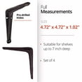 thumbnail image 3 of NACH Cast Iron Industrial Style Shelf Bracket (Pack of 4), JS-90-066, 3 of 5