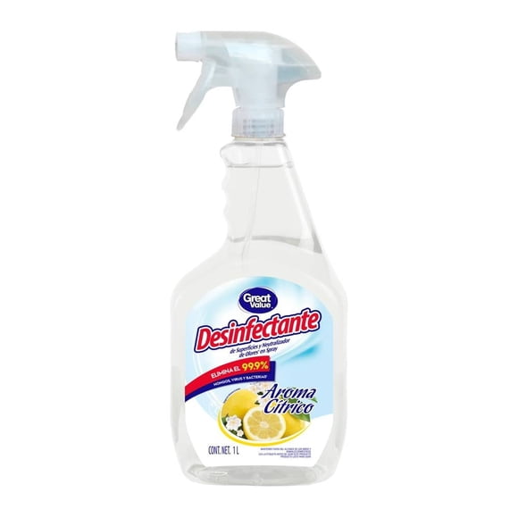Desinfectante Great Value aroma cítrico en spray 1 l