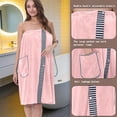 thumbnail image 6 of Qonioi Women’s Adjustable Wearable Bath Towel Wrap, Sarong with Pockets for Beach Pool, Quick-Dry Cover-Up for Shower Swim, Pink, 6 of 6