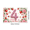 thumbnail image 3 of Floral Design Birthday Banner Strawberry Theme Number Banner Background for Kids Party Event Decor Celebration, 3 of 8