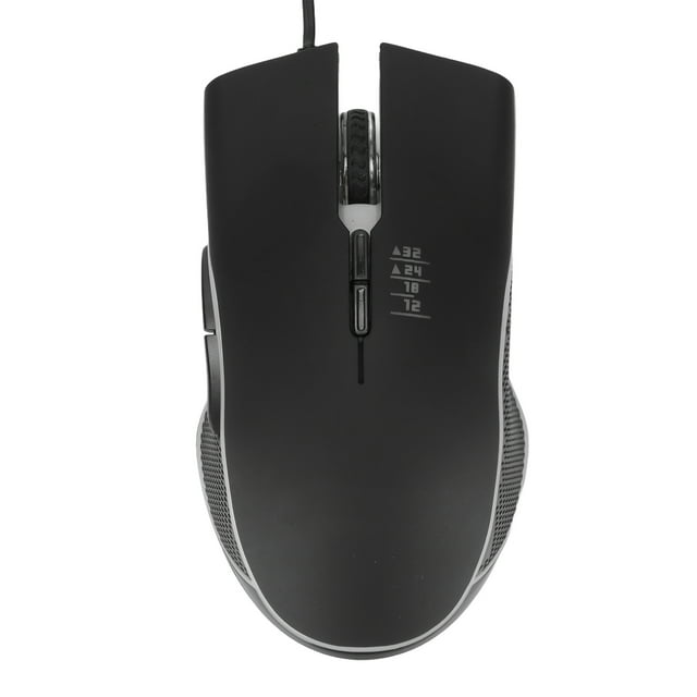 Ratón con cable, retroiluminación de 4 colores, chip para juegos, ratones USB, ergonómicos, 7 botones, suministros de computadora para Win XPBlack