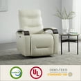 thumbnail image 5 of CHITA Power Swivel Glider Rocker Recliner Nursery Chair with USB for Living Room, Genuine Leather, White, 5 of 14