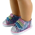 thumbnail image 2 of Rainbow Glitter Sneakers made to fit 18 inch dolls, 2 of 2