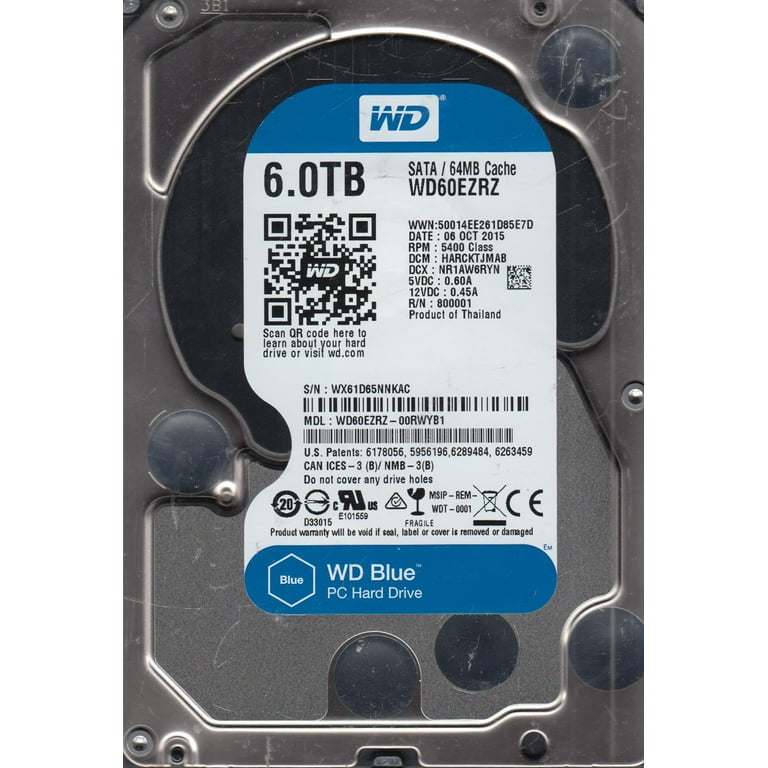 WD60EZRZ-00RWYB1, DCM HARCKTJMAB, Western Digital 6TB SATA WD60EZRZ-00RWYB1, DCM HARCKTJMAB, Western Digital 6TB SATA