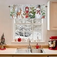 thumbnail image 2 of Christmas Xmas Valance Curtain for Windows Tree Snowman Deer Robin Bird Red Balls Curtain Valances Short Window Treatments Panels for Kitchen Bathroom Laundry Room Basement 60 x 14 Inch, 2 of 7