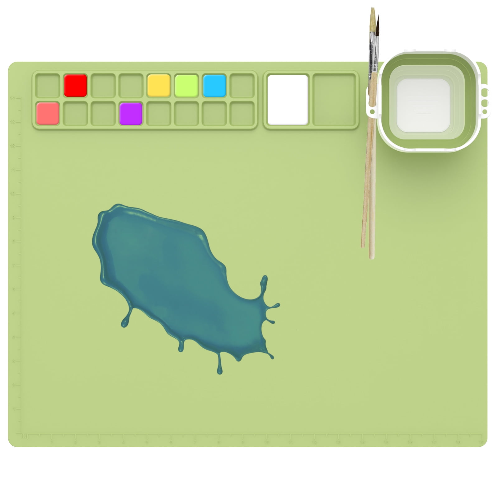 Relax love Silicone Painting Mat 20 x 16 inch Large Silicone Artist Mat with Paint Tray and