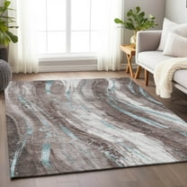 Addison Rugs Chantille Indoor/Outdoor Transitional Swirls Taupe Washable Rectangle Rug, 8' x 10'
