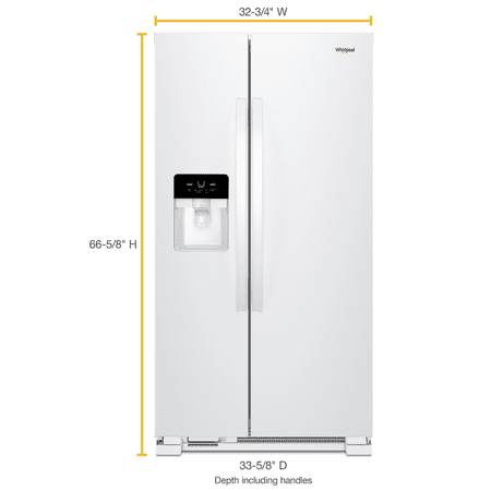 Whirlpool - 21.4 Cu. Ft. Side-by-Side Refrigerator - White