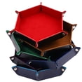 thumbnail image 2 of Foldable Dice Tray Box PU Leather Folding Hexagon Coin Square Tray Dice Game, 2 of 8