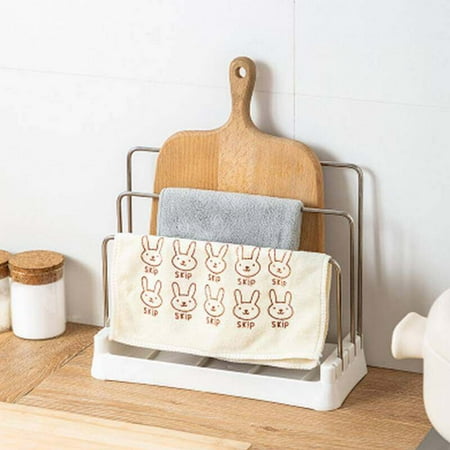

1pcs Stainless Steel Adjustable Pot Lid Rack Pan&Cutting Board Holder Stand Kitchen Organizer Dual Racks