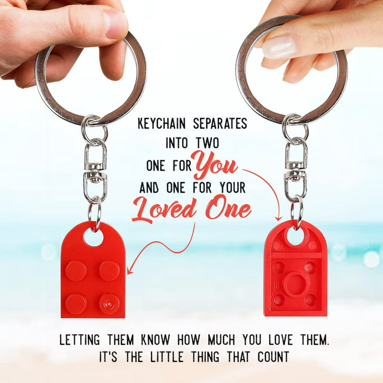 LEGO Heart Keychain Set - Gift For Couples, Best Friends
