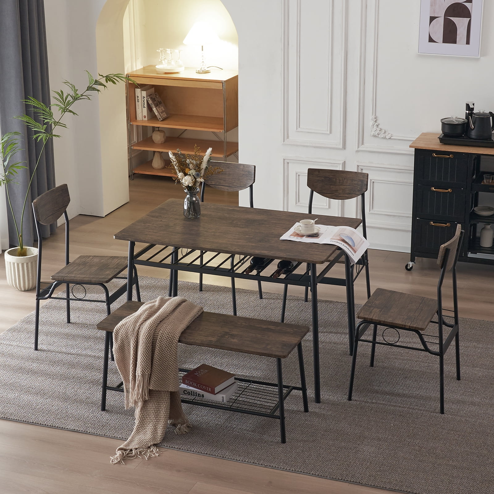 uhomepro 6Piece Modern Dining Set for Home, Kitchen, Dining Room w