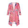 thumbnail image 5 of SELONE Long Cardigans for Women Long Sleeve Plus Size Tunic Open Front Cardigans Without Hoodie Flowers Lightweight Beach Vacation Wear Pink 4XL, 5 of 5