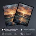 thumbnail image 3 of Tranquil Seascape Sunset Ocean Waves On Sea Oil Painting Artwork Framed Wall Art Print A4, 3 of 3
