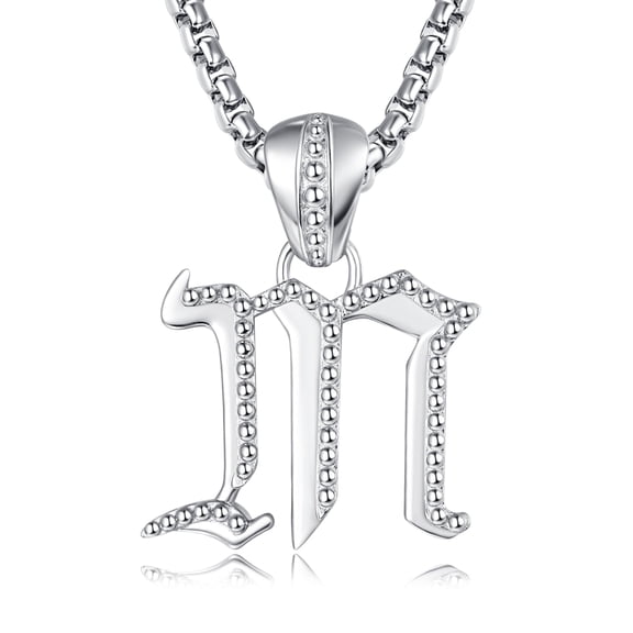 M Necklace for Men and Women 925 Sterling Silver Initial Necklaces Letter Pendant Jewelry Gifts