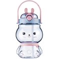 thumbnail image 2 of Ludlz 1130ml Water Cup Food Grade Easy to Clean Portable Cute 3D Rabbit Shape Straw Bottle for Summer, 2 of 7